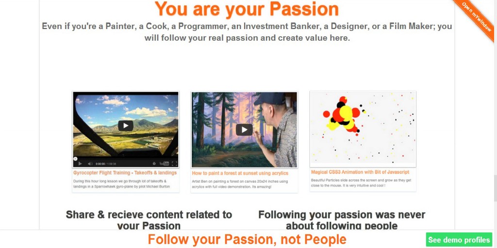 mYwindow is a Social Network that Lets People Follow their Passions by Casting Away Impertinent Junk