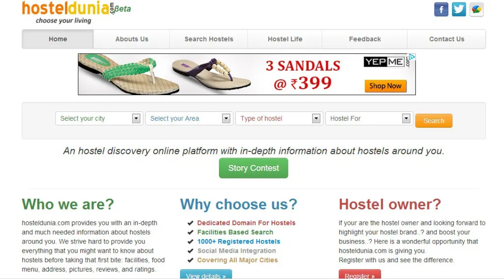 Hosteldunia : An online platform that offers an effortless search for hostels in Hyderabad